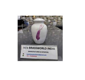 Suministros funerarios de urna de cremación de Mascota, alas púrpuras pintadas a mano de aluminio, suministros funerarios de urna para cenizas de Mascota - Product Image 1