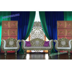 Paneles de puerta de fibra tradicionales y el último telón de fondo de escenario de boda indio decoraciones de boda elegantes - Product Image 1