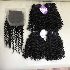 3 Paquete de hueso recto con cierre 5x5 parte virginal brasileño al por mayor paquetes de cabello humano natural color negro - Product Image 5