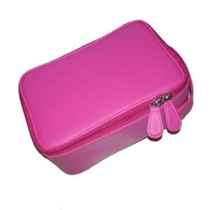 ขายส่งสีชมพูโลโก้ที่กำหนดเอง PU หนังกระเป๋าเดินทางเครื่องสำอาง - Product Image 2