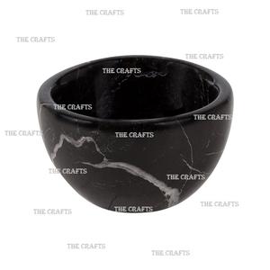 Bol de service en marbre de qualité supérieure, bol de couleur noire pour hôtel et restaurant, vaisselle de table, bol décoratif pour aliments - Product Image 5