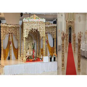 งานแต่งงานสีทองงานบอลลีวู้ด Mandap นอร์เวย์งานแต่งงานงานบอลลีวู้ด Mandap แกะสลักสีทองงานบอลลีวูดงานแต่งงาน - Product Image 1