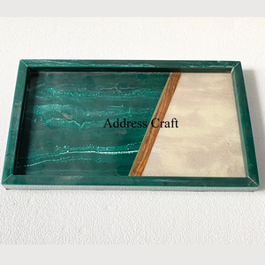 Precio al por mayor de fábrica, bandeja multicolor de nuevo estilo, bandeja de resina de alta calidad para el hogar, Hotel, restaurante, bandeja de mármol decorativa - Product Image 1