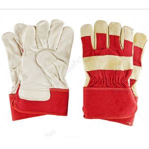 Mitaines de travail industrielles en cuir fendu certifiées EN420, antidérapantes, antistatiques, anti-coupures, 14 pouces - Product Image 4