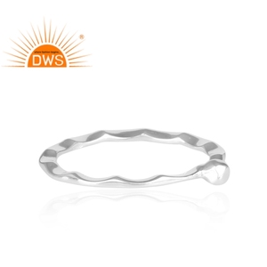Hand Hammered Fine Sterling Plain Silver Casual Statement <b>Ring</b> Jewelry For Women Gift For Her <b>Dainty</b> Collection - Product Image 3