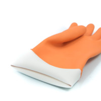 Guantes DE SEGURIDAD Naranja Guante de goma resistente al agua. Guantes de trabajo de látex de buena abrasión para uso industrial (Oferta de lote de existencias)