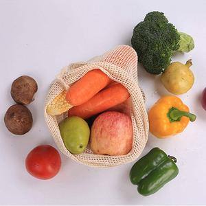 High Quality& Reusable 100% Cotton Mesh Bag Premium <b>Net</b> <b>Fruits</b> Storage Drawstring Customized Logo Eco Friendly Sustainable - Product Image 5