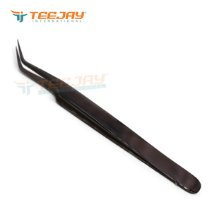 Pince à épiler TEEJAY Plasma Rose Gold pour extensions de cils, pointe fine angulaire à 45 degrés, en acier inoxydable, 12,5 cm, isolation optimale - Product Image 5