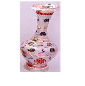 Floreros de latón de alta calidad con hermoso acabado dorado, maceta de Metal anhelada a mano india con grabado para decoración del hogar - Product Image 2