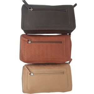 High Quality Fashionable Unisex <b>Large</b> Travel Genuine Leather Cosmetic Bag Geometric Pattern Zipper Closure <b>Pillow</b> Shape-Keven - Product Image 5