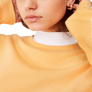 High Quality Yellow Organic Cotton Knitted Sweat Set Women Casual Oversized Pullover Sweatshirt for hot And Fitt Girls - Product Image 6