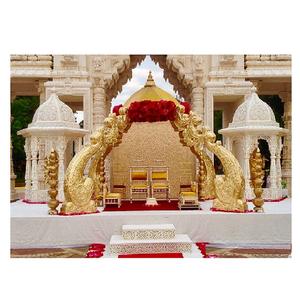 La mejor boda tradicional del sur de la India Mandap Trending Tamil Hindu Marriage Stage UK Gold FRP Tirupati Style Mandapam DSTExports - Product Image 1