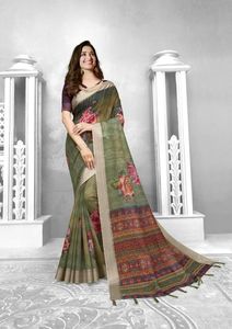 Banarasi Soie Jacquard Saree avec Chemisier Femmes Porter Dames Fête Festival Usage Quotidien Doux Coton Soie Sari En Gros Bas Prix Vêtements - Product Image 4