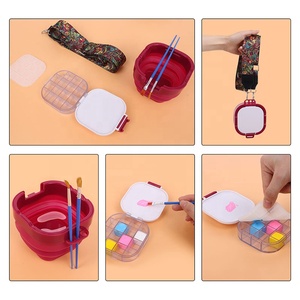 Nettoyeur de bassin de brosse de <span class=keywords><strong>peinture</strong></span> en plastique pliable avec organisateur de porte-brosse de <span class=keywords><strong>palette</strong></span> <span class=keywords><strong>humide</strong></span> pour aquarelle et <span class=keywords><strong>peinture</strong></span> à l'huile - Product Image 4