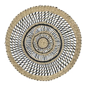 Décoration murale bohème rustique jacinthe d'eau faite à la main et paille suspendue Installation facile tendance chaude pour le salon utilisation intérieure - Product Image 2