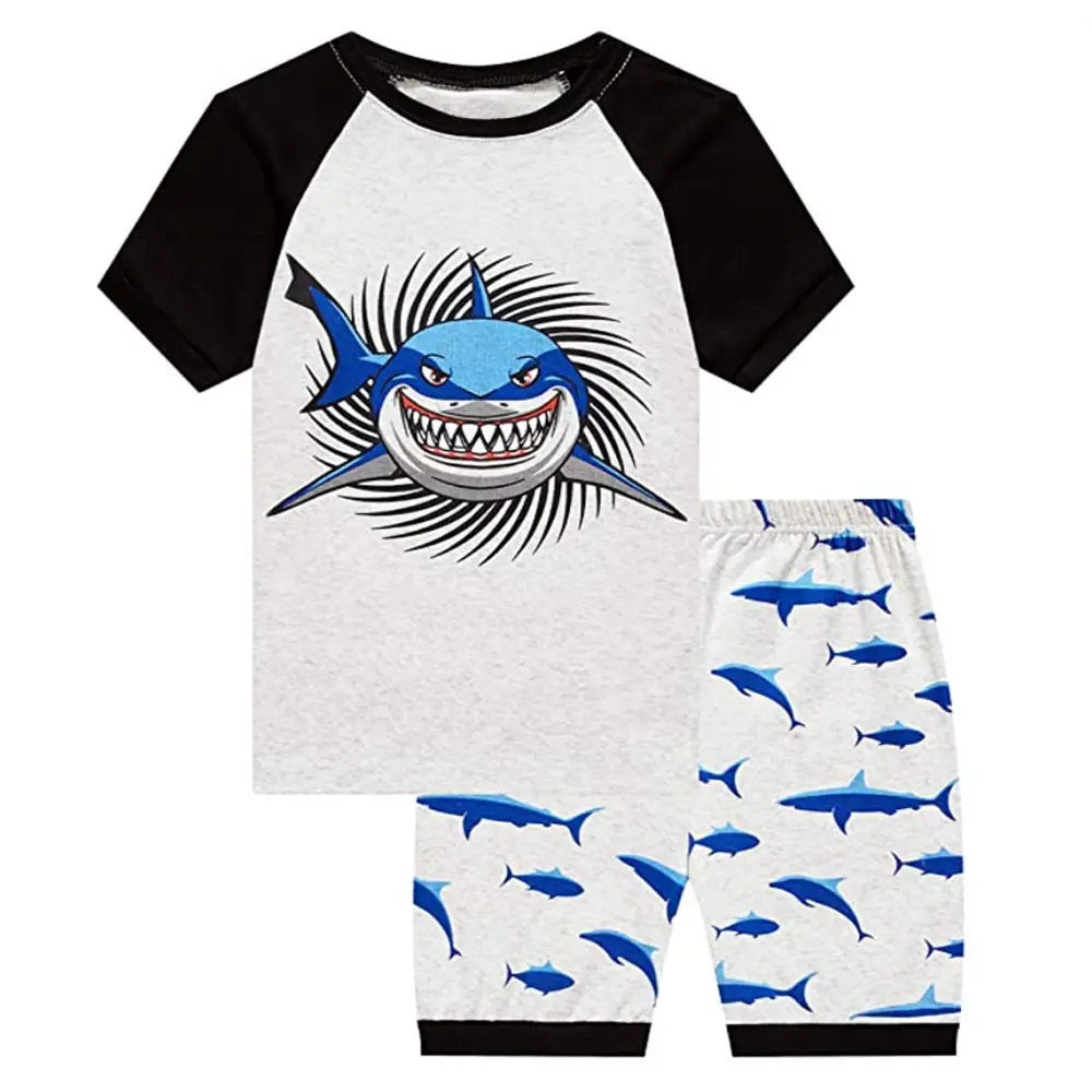 Set di abbigliamento per ragazzi all'ingrosso abbigliamento per bambini bambini estate stampata girocollo t-shirt per neonato set di abbigliamento per bambini