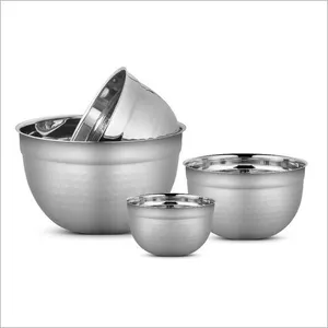Fruit foods premium storage stainless steel mixing bowl with lid asean German deep mixing bowl daily use kitchen hotel table top