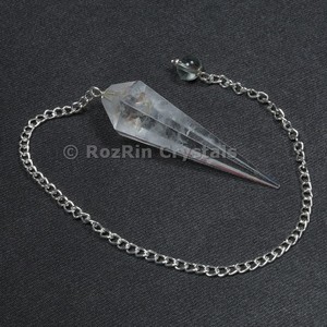 top quality Clear Quartz 6 Faceted Pendulums - Product Image 1