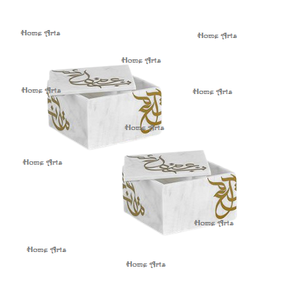 Lot de 2 boîtes de rangement pour bijoux et cosmétiques de forme carrée au design antique avec bouton en laiton - Product Image 5