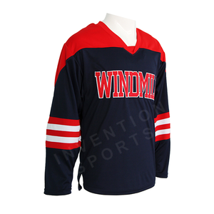 Maillots de hockey sur glace réversibles de qualité supérieure Chemise de conception personnalisée avec broderie Créez votre propre nom et style d'équipe - Product Image 2