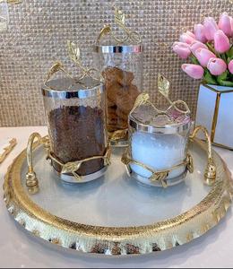 Lata de almacenamiento de cocina de lujo, con Rama de Metal, totalmente dorada, venta al por mayor - Product Image 6