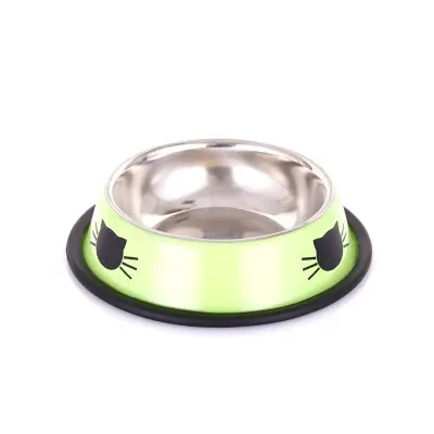 Multi Purpose Rounded Reusable Cat Food Stainless Steel Bowl Teddy Eating Puppies Drinking Water For All-Season