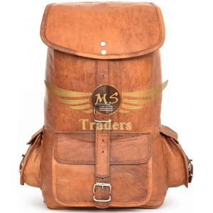 Mochila con estampado de logotipo personalizado, bolsas de viaje para exteriores, mochila de viaje para exteriores de cuero genuino Vintage a la moda 2024 - Product Image 2