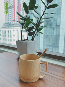 Custom Bamboo Tea <b>Cup</b> Reusable Engraved Drinking Mug with Saucer for Tea Coffee Gift Use - Product Image 3