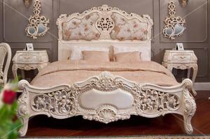 Juego de Dormitorio de Madera de Lujo Clásico Italiano con Almacenamiento para Apartamento - Product Image 2