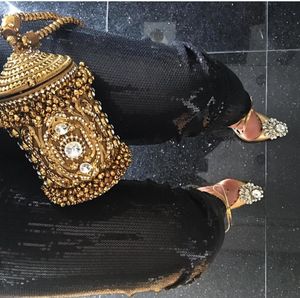 Pochettes à enveloppe en métal de créateur Sacs de soirée pour mariage ou fête avec sac à main et pochette à motifs de pierre - Product Image 2