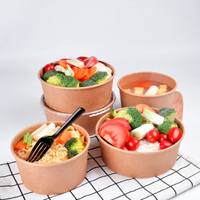 Emballage alimentaire biodégradable Contenant en papier pour l'emballage alimentaire Bol à salade en papier jetable Caja Comida