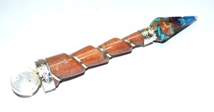 Varitas de péndulo de orgón de piedra Natural de Aventurina de melocotón para protección EMF varita de piedra de cristal para yoga - Product Image 2