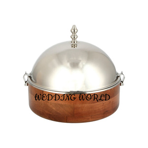 Diseñador Mother Of Pearl Hotpot Hotel Ware Diseñador hecho a mano Cazuela Forma redonda Utensilios de cocina de lujo Calentador de alimentos de metal - Product Image 5