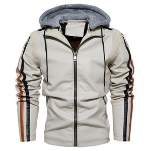 Geaca De Piele para hombre, chaqueta forrada De cuero con forro polar y cremallera, para invierno - Product Image 1