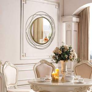 Miroir décoratif rond mural en fer Art Déco fait main personnalisé KSN-MR-02 pour salle de bain, coiffeuse, salon, chambre à coucher par KSN - Product Image 4