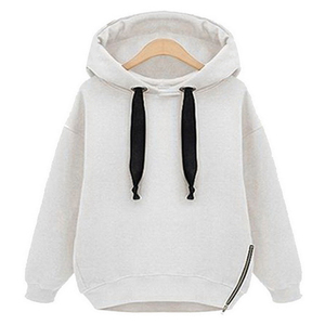 Sweat-shirt à capuche OEM pour femme, style décontracté, patchwork, coupe ajustée, chaud, long, pour l'hiver et le printemps - Product Image 4