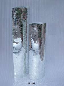 Home Decorative Plain Glass Mosaic Flower <b>Vases</b> Latest Design Silver Shiny <b>Vases</b> at <b>Cheap</b> Price Wedding Party Decor - Product Image 3