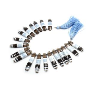 Cuentas de piedras preciosas biológicas facetadas de ópalo azul de 8 pulgadas de alta calidad, cuentas de piedra sueltas naturales con forma de palo para fabricación de joyas de pulsera - Product Image 4