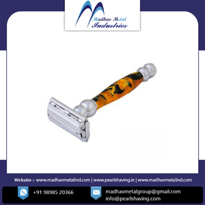 Wholesale Pearl Adjustable Double Edge Safety <b>Razor</b> with Brass Handle for <b>Men</b>-Classic Design Twist to Open - Product Image 5