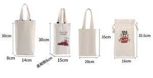 Miles được bôi sáp lên vải dây kéo mua sắm túi thăng hoa trống chai rượu vang Túi bông vải rượu tàu sân bay - Product Image 5