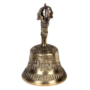 Tibetan Buddha Bell - Vajra Menangani Genta-Buatan Tangan Di Nepal