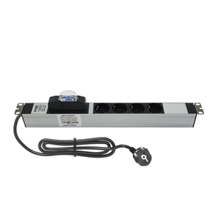 19 inç 4 yollu 1U alman soket devre kesici raf montaj PDU alüminyum güç dağıtım ünitesi fabrika fiyat OEM ODM - Product Image 5