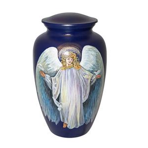 ธีมทาสีมาใหม่อลูมิเนียมเผาศพผู้ใหญ่ Urn สีฟ้าสีฟ้าที่กําหนดเองอนุสรณ์เถ้า Urn ซัพพลายเออร์อินเดีย - Product Image 1
