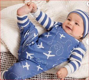 Pijama de bebé Unisex de punto de algodón, mameluco de otoño estampado personalizado con logotipo OEM con ropa de Primavera de Spandex para niñas - Product Image 1