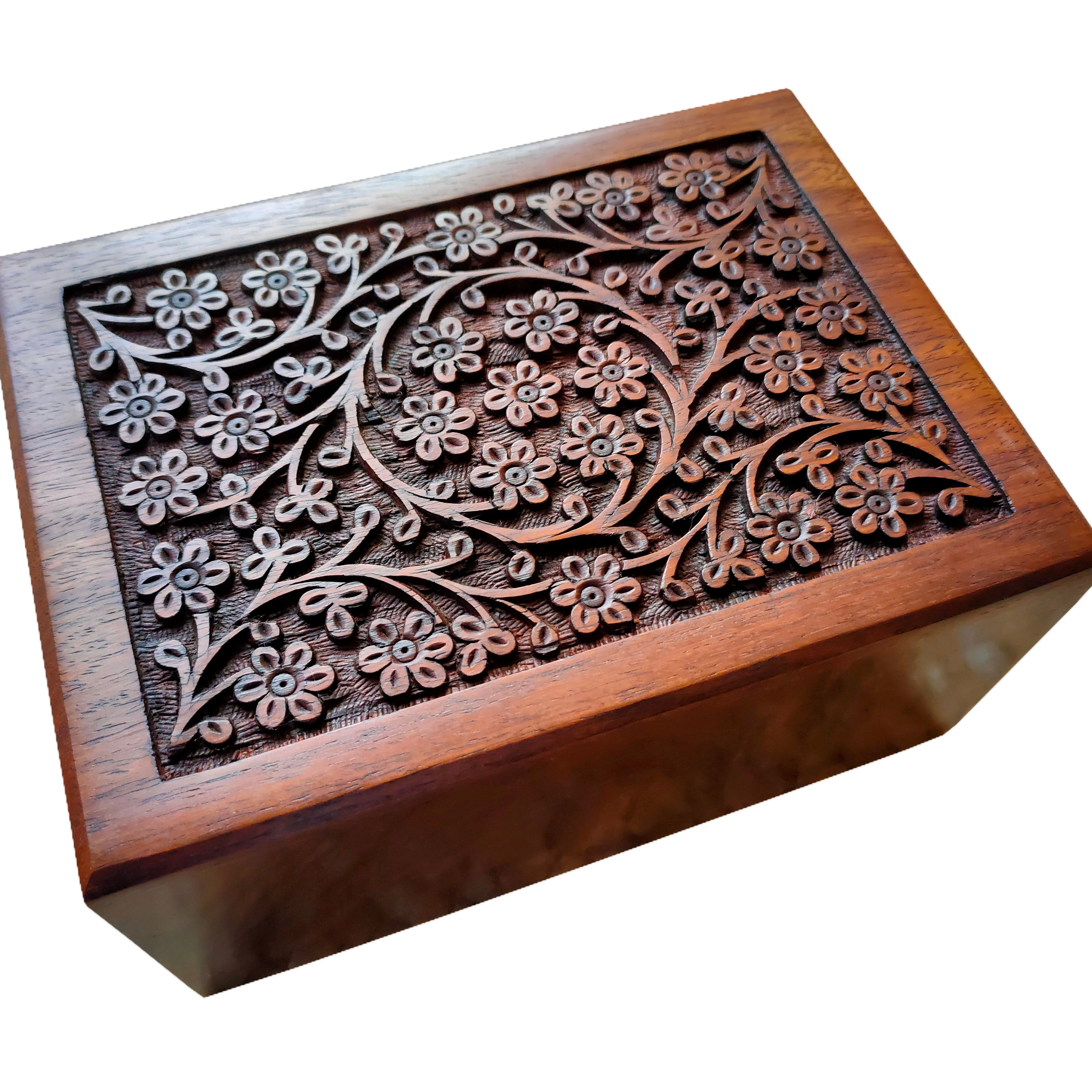 Hand-Carved Wooden Christmas Decoration Cremation Urns: Crafted for Human and Pet Ashes from Indian Rosewood