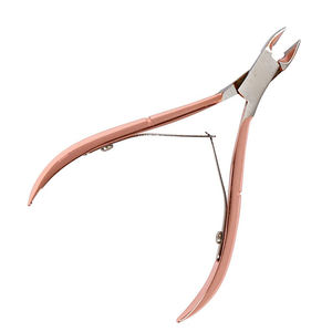 Pinza de cutícula de acero inoxidable con logotipo personalizado, color oro rosa, para cortar cutículas y uñas colgantes, venta al por mayor, 2022 - Product Image 3