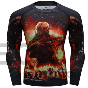 Protector de sarpullido mma de compresión, manga larga, estampado por sublimación, diseño OEM - Product Image 6