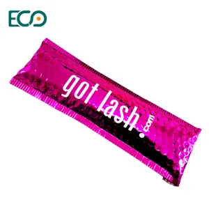 Custom Design Hochwertige metallisch gepolsterte Umschläge Gloss Shiny Hot Pink Long Bubble Mailer für Wimpern