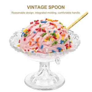 ช้อนเครื่องเงินสีทองมีดีไซน์แบบค้อนใช้ในครัวหัวสเตนเลสสตีลที่จับแบบหล่อทองเหลืองโต๊ะแบบแบน - Product Image 3