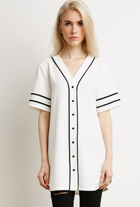 <b>Baseball</b> Jersey Dress With White Contrasting Taping Womens Navy <b>Baseball</b> Jersey Fitness Dress - Product Image 4